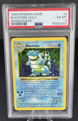 PSA 6 - Blastoise 2/102 (Shadowless) Holo Rare - 1999 Base Set - Pokemon Card - Image 1