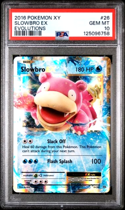 PSA 10 GEM MINT 2016 POKEMON XY EVOLUTIONS #26 SLOWBRO EX EVOLUTIONS Holo Card - Image 1