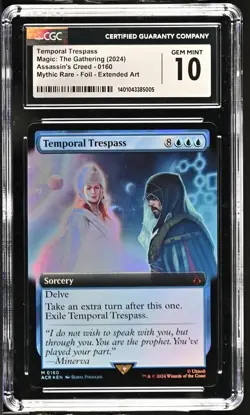 Temporal Trespass MTG Universes Beyond: Assassin's Creed CGC 10 Mythic Rare 160 - Image 1
