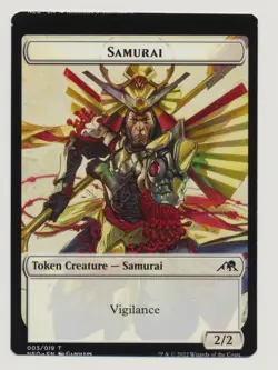 Samurai Token Miscut Kamigawa: Neon Dynasty Misprint Error MTG - Image 1