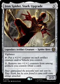 MTG Iron Spider, Stark Upgrade NON FOIL NM R 166 Marvel's Spider-Man - Image 1