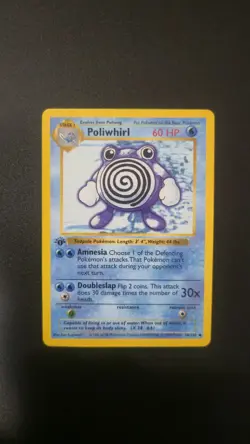 Poliwhirl 38/102 Uncommon Base Set Shadowless Pokemon 1st Edition Lightly Played - Image 1
