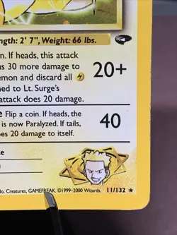 Pokemon TCG 1st Edition Lt. Surge's Raichu 11/132 Gym Challenge Holo VTG WOTC - Image 4
