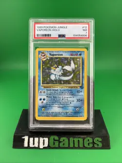 1999 POKEMON JUNGLE #12 VAPOREON-HOLO PSA 7 - Image 1