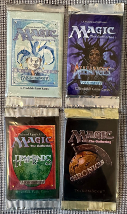 MTG 1990's 4 Mixed Packs Set Brand New Ice Age Alliances Homelands Chronicles - Image 1