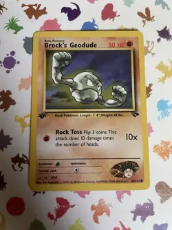 Pokemon TCG Brock’s Geodude 68/132 WOTC 1st Edition Gym Challenge Set NM - Image 1