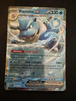 Blastoise ex 009/165 Double Rare 151 Pokemon Holo Near Mint A1 - Image 1