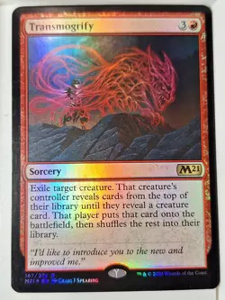 Transmogrify - FOIL - Core Set 2021 M21 - Magic the Gathering MTG Nice! - Image 1