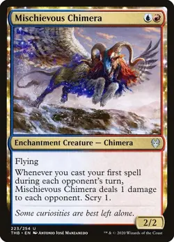 Mischievous Chimera 4x FOIL THB MTG Theros Beyond Death Uncommon MINT blue red - Image 1