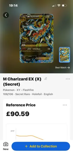 M Charizard EX (X) (Secret) XY- Flashfire 108/106 Secret Rare Pokemon Card TCG - Image 3