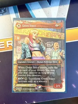 Magic MTG Spider-Man Gwen Stacy Ghost Spider 0202 Borderless Mythic Regular - Image 1