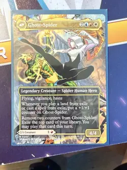 Magic MTG Spider-Man Gwen Stacy Ghost Spider 0202 Borderless Mythic Regular - Image 2