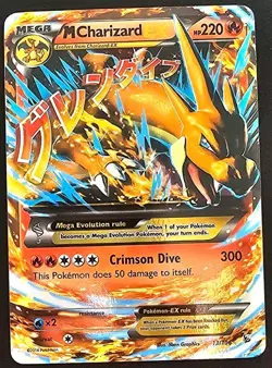 Pokemon TCG Mega M Charizard EX Flashfire Holo Card 13/106 Excellent Condition - Image 1