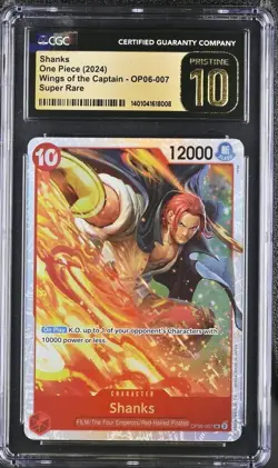2024 One Piece Wings of The Captain Shanks OP06 #007 CGC 10 Pristine - Image 1