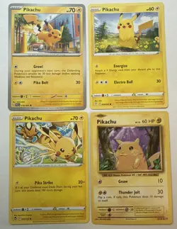 Pikachu 4 Card Lot ~Cute cards~ Pokemon TCG - perfect for Pikachu collectors - Image 1