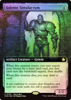 Magic The Gathering MTG SOLEMN SIMULACRUM BORDERLESS FOIL Foundations NM - Image 1