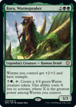 Moderate Play, English MTG Foil Baru, Wurmspeaker - Foil Commander: Dominaria Un - Image 1