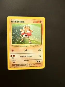 Pokemon TCG Hitmonchan 7/102 Base Set 1999 Holo Unlimited Rare 007/102 - Image 4