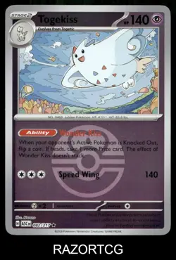 TOGEKISS (LOVE BALL) 082/217 R ASCENDED HEROES POKEMON REVERSE HOLO NM/M - Image 1