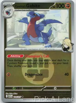 Cynthia's Gabite (Energy Symbol) 110/217 Ascended Heroes Pokemon Reverse Holo NM - Image 1