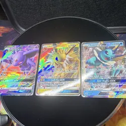 Pokemon TCG Hidden Fates Promo GX Lot 3x Espeon Jolteon Vaporeon SM172-174 Holo - Image 2