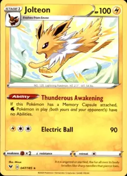 Jolteon 047/185 Rare Vivid Voltage Pokemon Near Mint - Image 1