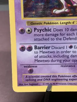Pokemon TCG Mewtwo 10/102 Base Set Shadowless Holo Rare WOTC VTG 1999 HP - Image 5