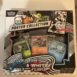 Pokemon Black Bolt And White Flare Unova Poster Collection Booster Packs Box NEW - Image 1