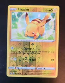 Pokemon TCG Sword And Shield (Base Set) Reverse Holo Pikachu 065/202 - Image 1