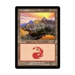 WOTC MtG Odyssey Mountain #346 (C) (Foil) EX - Image 1