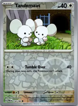 Tandemaus 154/182 Common Paradox Rift Pokemon Reverse Holo Near Mint - Image 1