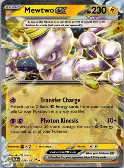 Mewtwo ex 058/182 Double Rare Paradox Rift Pokemon Holo Near Mint - Image 1