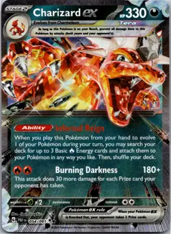 Charizard ex 054/091 Double Rare Paldean Fates Pokemon Holo Near Mint - Image 1