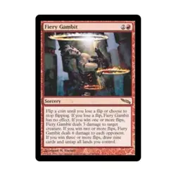 WOTC MtG Mirrodin Fiery Gambit (R) (Foil) EX - Image 1