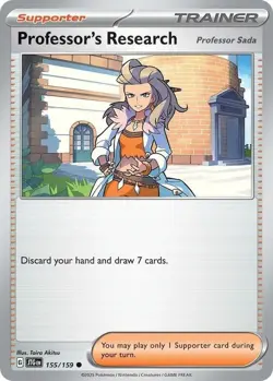 1x Professor's Research - 155/159 - Common - Reverse Holo NM-Mint Pokemon SV09 - - Image 1