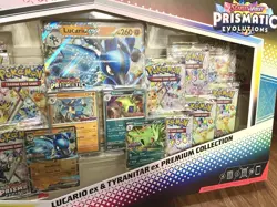 Pokemon S&V Prismatic Evolutions Lucario Ex & Tyranitar Ex Premium Collection - Image 3