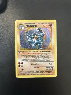 Pokemon Machamp 8/102 Holo Rare 1st Edition Shadowless Base Set HP - Image 1