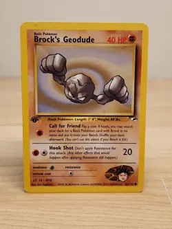 Brock's Geodude 66/132 Common 1st Edition Gym Heroes Pokemon WOTC - Image 1
