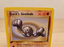 Brock's Geodude 66/132 Common 1st Edition Gym Heroes Pokemon WOTC - Image 2