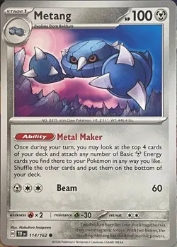 Metang - 114/162 - Temporal Forces Pokemon 2024 - Image 1