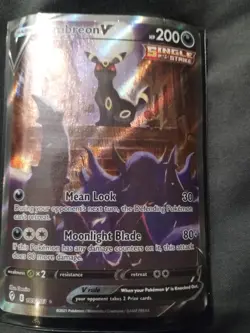 (Damaged)Pokemon Umbreon V 189/203 Evolving Skies Ultra Rare Alt Full Art Holo - Image 1