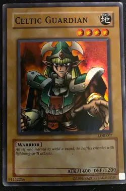 YuGiOh Celtic Guardian LOB-007 Super Rare Holo - MP/LP - Image 1