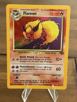 Pokemon TCG Jungle Flareon Holofoil Card 3/64 Unlimited LP Condition - Image 1