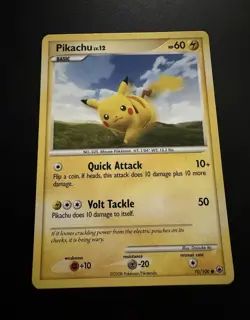 Pikachu 70/100 Pokemon Card Majestic Dawn Regular Common - Image 1