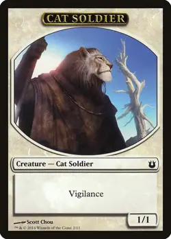 Cat Soldier 1x x1 TOKEN MtG MAGIC THE GATHERING ENGLISH Born of the Gods LP - Image 1