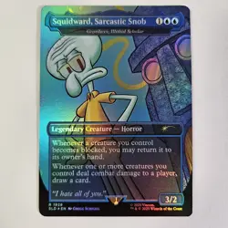 Squidward, Sarcastic Snob Foil Secret Lair Legend MTG Grazilaxx Illithid Scholar - Image 1
