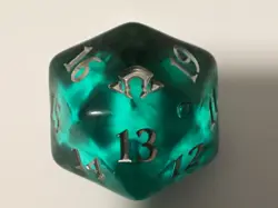 Magic The Gathering Modern Horizons 3 Oversized Green Transparent Spindown D20 - Image 1