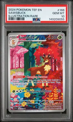 Sawsbuck 166/162 SV05: Temporal Forces Holo - PSA 10💎 GEM MINT - Image 1