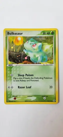 Bulbasaur Reverse Holo Pokemon EX FireRed & LeafGreen #54/112 2004 - LP - Image 1