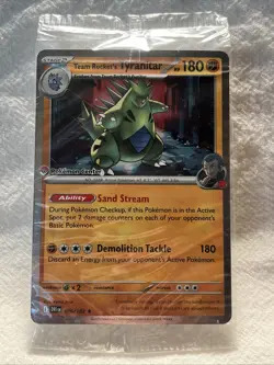 Pokemon TCG Pokemon Center Stamped Team Rockets Tyranitar Promo 096/182 Sealed - Image 1